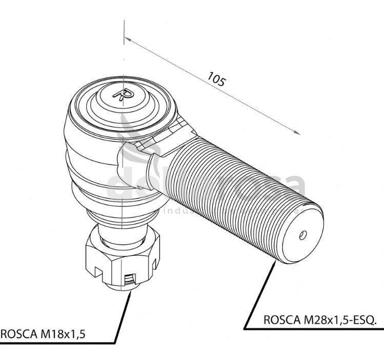 ROTULA 28MM 20MM LPO 1113 AGRALE 9.150 DER ROSCA IZQ DIREC