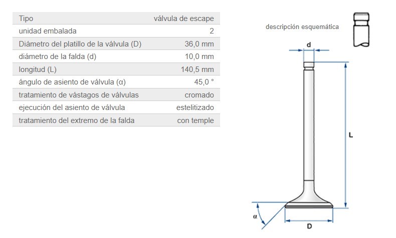 VALVULA ESCAPE 45° MOTOR 352