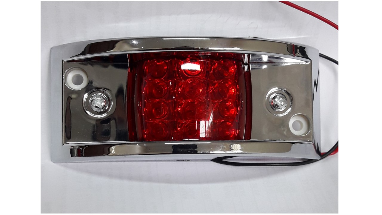 FAROL CARROCERIA 12V 12 LED MARCO CROMADO ROJO ADAPTAR