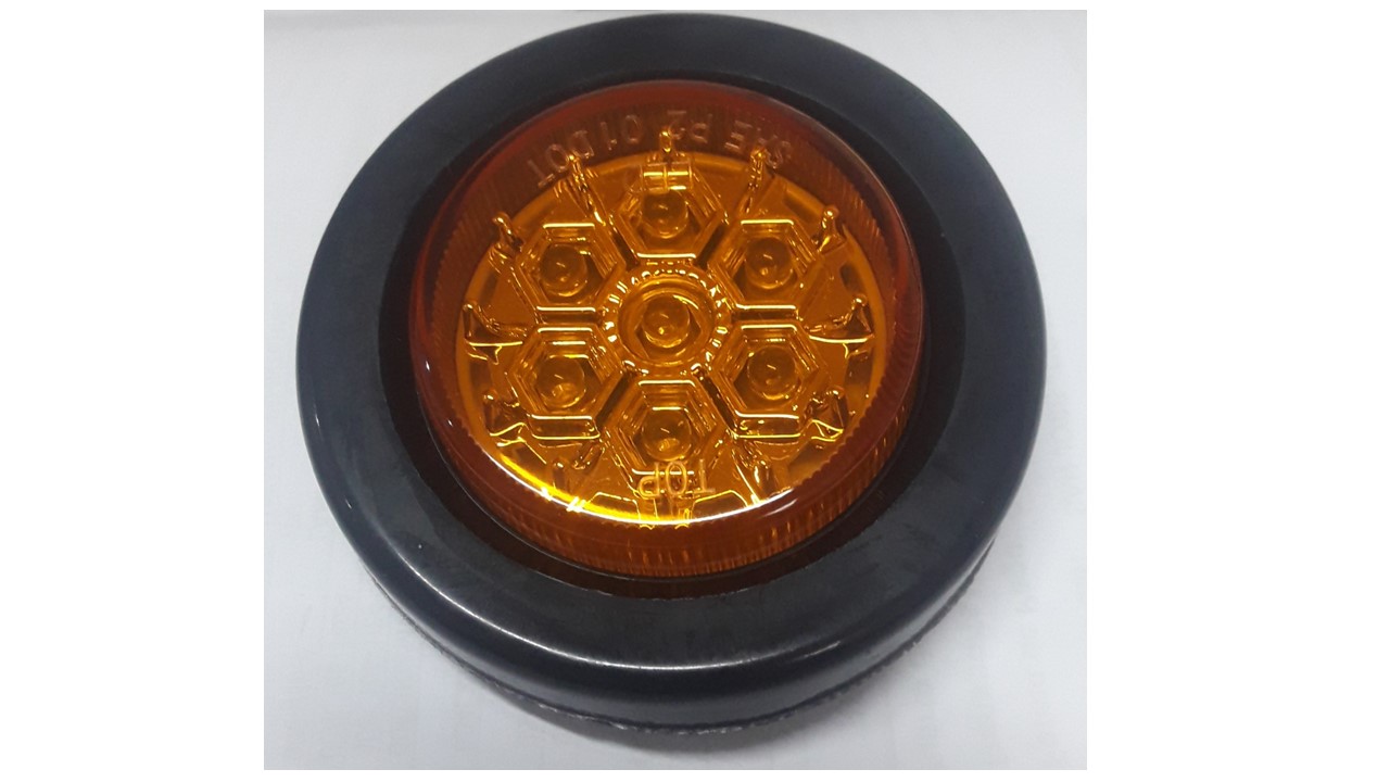 FAROL REDONDO 2 1/2" AMBAR 7LED MULTIVOLTAJE