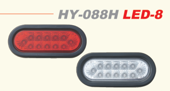 FAROL10-30V 12LED OVALADO  ROJO HULE