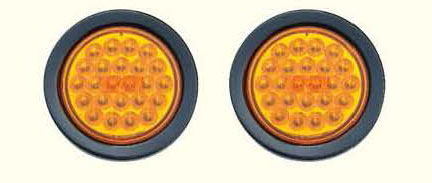 FAROL 4"  10-30V  24 LED REDONDO ROJO ARO HULE