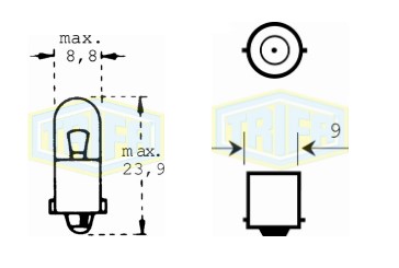 BOMBILLO 1 CONT 24V 2W BA9s