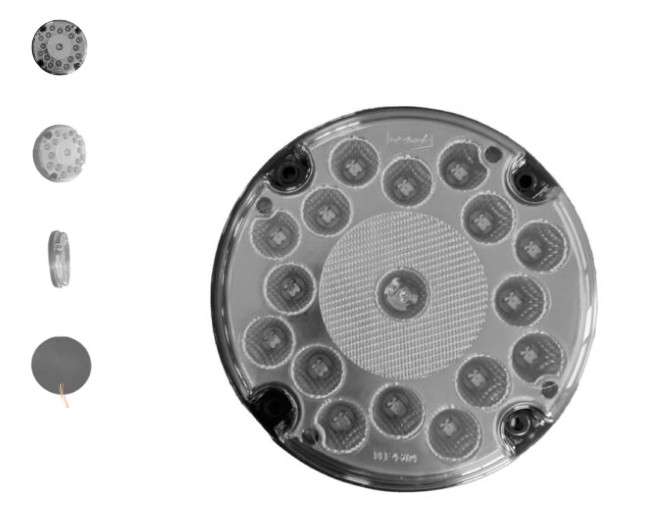 LAMPARA REDONDA PLANA LED CRISTAL 185MM