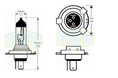 BOMBILLO HALOGENO H4 12V 60/55W P43T XP + 30%