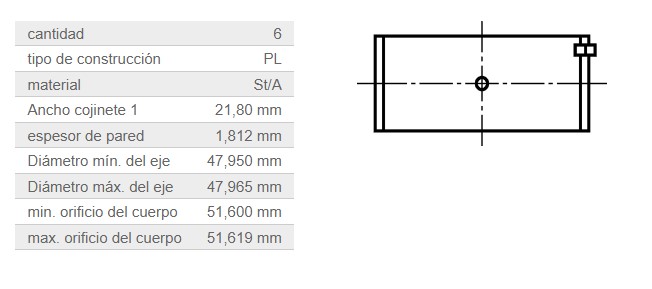 JGO BEARING BIELA STD OM 602 OM603  JGO 5 Y 6 CILINDROS
