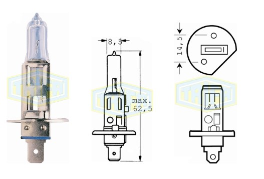 BOMBILLO HALOGENO H1 12V 55W P14,5S