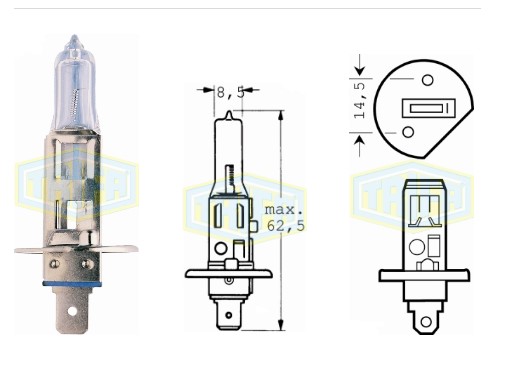 BOMBILLO HALOGENO H1 12V 100W P14,5s