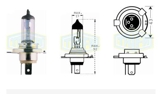 BOMBILLO HALOGENO H4 24V 75/70W P43T