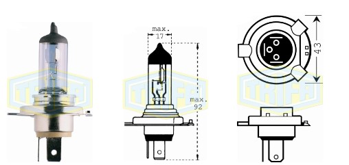 BOMBILLO HALOGENO H4 24V 100/90W  P43T