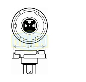 BOMBILLO HALOGENO H4 24V 75/70W P45T ROCETA