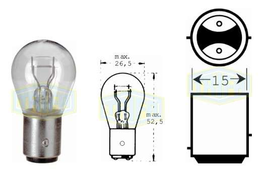 BOMBILLO 2 CONT 12V 21/5W P21 BAY15D  PIN DESIGUALES