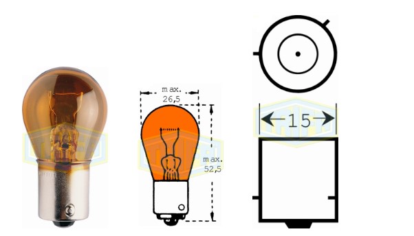 BOMBILLO 1 CONT 24V 21W PY21 BAU15S PINES IGUALES TIPO V