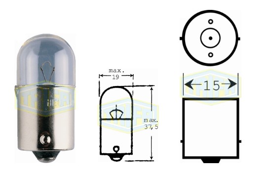 BOMBILLO 1 CONT 12V R5W BA15S MEDIANO