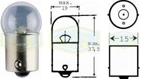 BOMBILLO 1 CONT 12V 10W R10W BA15S 1 FIL MEDIANO