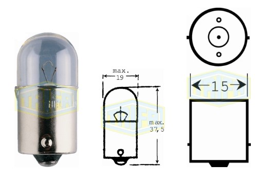 BOMBILLO 1 CONT 24V 5W R5W BA15S MEDIANO