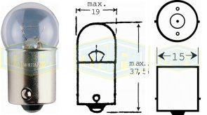 BOMBILLO 1 CONT 24V 10W R10W BA15S MEDIANO