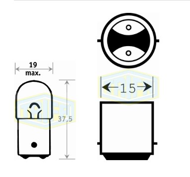 BOMBILLO 2 CONT 24V 10W R10W BA15D 1 FILAMENTO MEDIANO (67)