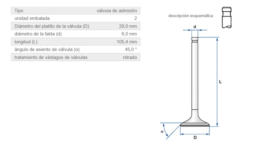 VALVULA ADMISION OM 606