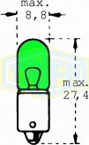 BOMBILLO 1 CONT 24V 4W TABLERO (53) VERDE
