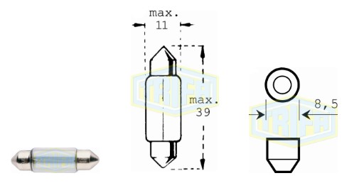 BOMBILLO CABINA 24V (11X39) 5W C5W SV8,5-8  (4002)