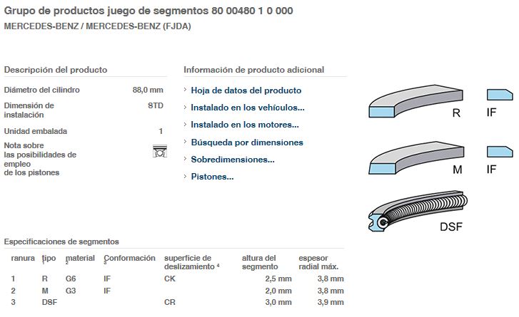 JGO ANILLO STD 1/P 88.00 MM OM611.9 SPRINTER
