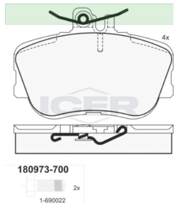 JGO FIBRAS FRENO DELANTERO W202.018,.022,.028.,125