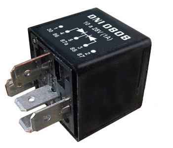 RELE 5 PATILLAS  10 V A 28 V 1A CAJA DIODOS