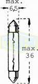 BOMBILLO CABINA 24V (6.5 X35) 3W S5,5  SUPOSITORIO