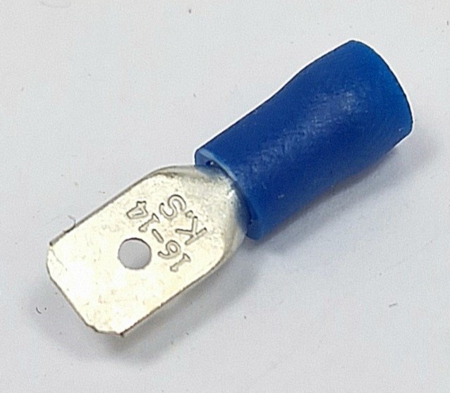 TERMINAL MACHO PLANO CABLE 12/14 #194 SEMI F-AZUL