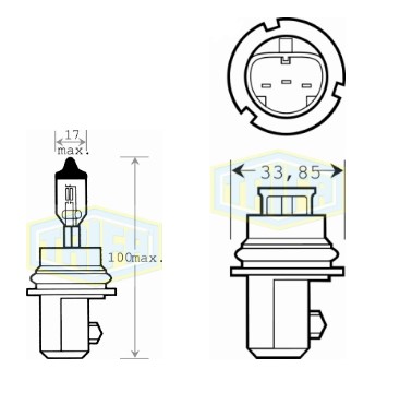 BOMBILLO HALOGENO HB1 12V 65/45W P29T
