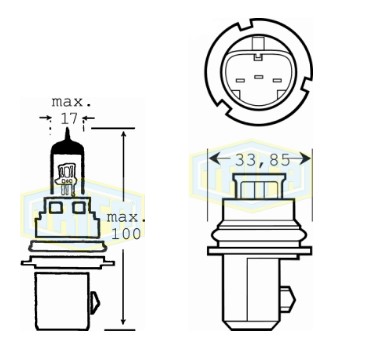 BOMBILLO HALOGENO HB1 12V 65/45W P29T R 9004