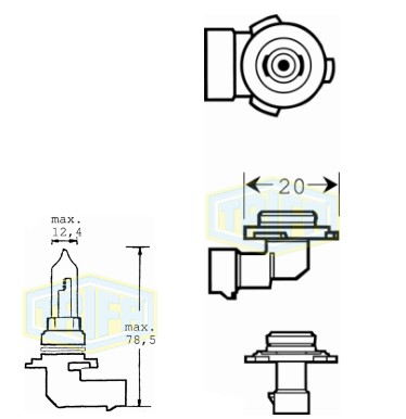 BOMBILLO HALOGENO HB3 12V 60W P20D L