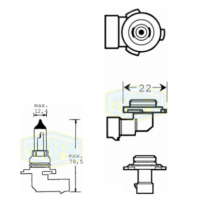 BOMBILLO HALOGENO HB4 12V 51W P22D EN L AZUL