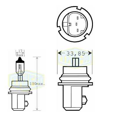 BOMBILLO HALOGENO HB5 12V 65/55W PX29T R ORIGINAL LINE