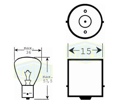 BOMBILLO MOTO CABEZON 12V 45W BA15S VESPA