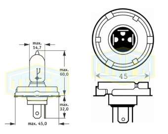 BOMBILLO MOTO HALOGENO 12V 35/35W P45T M5