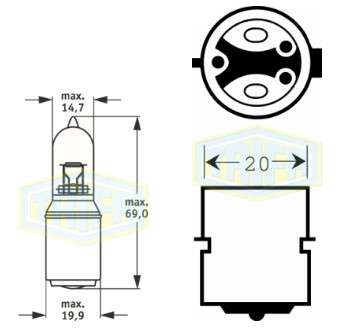 BOMBILLO MOTO HALOGENO 12V 25/25W S1 BA20D M5