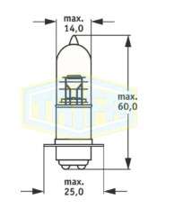 BOMBILLO MOTO HALOGENO 6V 25/25W P15D-3 M5