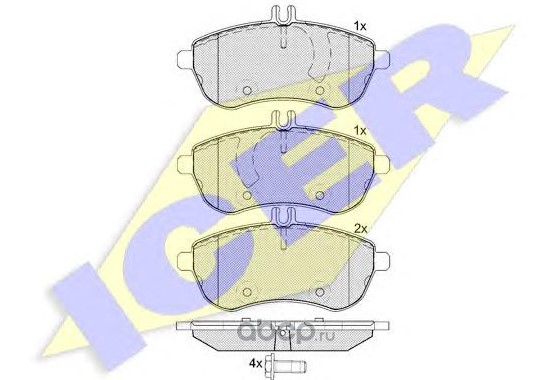 JGO FIBRAS FRENO DELANTERO W204