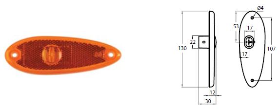 FAROL LATERAL LED 24V AMBAR MASCARELLO GRAN VIA MIDI