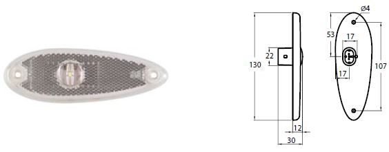 FAROL LATERAL LED 24V CRISTAL