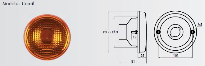 FAROL TRASERO DIRECCIONAL AMBAR COMIL