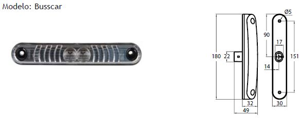 FAROL TECHO ADELANTE CRISTAL LED 24 V BUSSCAR JUMBUSS 360