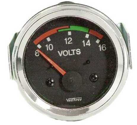 RELOJ MARCADOR VOLTIMETRO 12V 8 16V CROMADO GPM