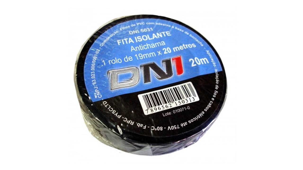 TAPE ELECTRICO 19MM X 20MTS NEGRO
