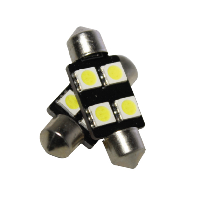 BOMBILLO CABINA 12V 4 LED 36MM PLACA CUADRADO