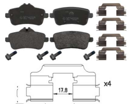 JGO FIBRAS FRENO TRASERO W166 ML  W292 GLE 350 4MATIC