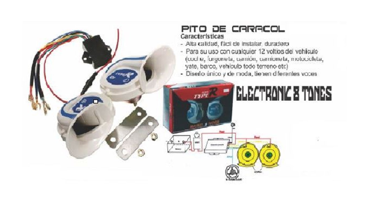 JGO PITO CARACOL BLANCO ELECTRONICO 8 TONOS