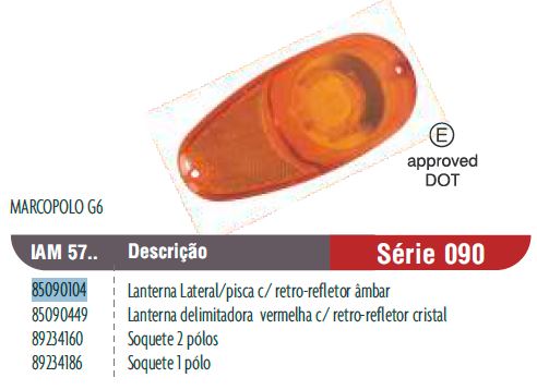 FAROL LATERAL CON RETRO-REFLECTOR AMBAR MARCOPOLO G6